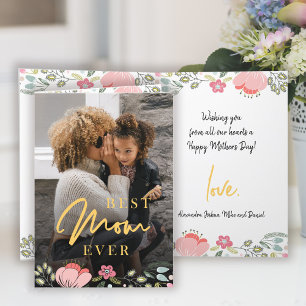Best mum ever personalised photo Mothers Day Holiday Card