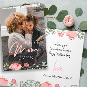 Best mum ever personalised photo Mothers Day Holiday Card