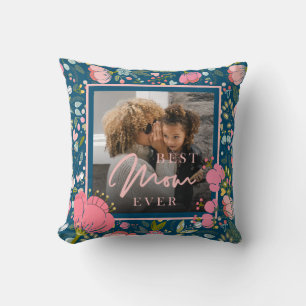 Best mum ever personalised photo Mothers Day Throw Cushion