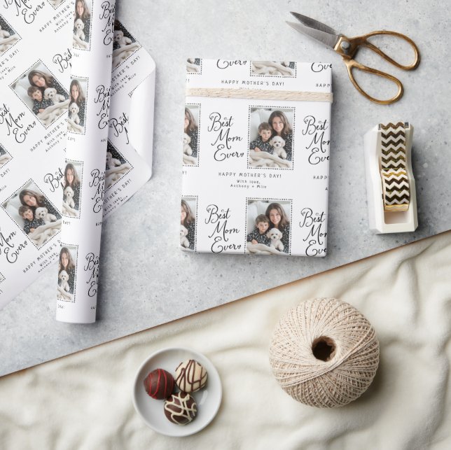 Best Mum Ever Personalised Photo Mother's Day Wrapping Paper (Crafts)