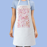 Best Mum Ever Personalised Watercolor Apron<br><div class="desc">Hand lettered watercolor Best Mum Ever floral design in pink.  Change or remove the name to personalise.  Original art by Nic Squirrell.</div>