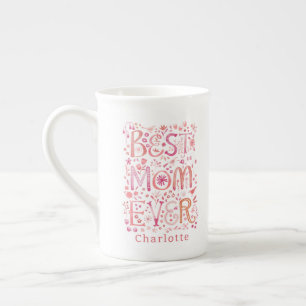 Best Mum Ever Personalised Watercolor Bone China Mug