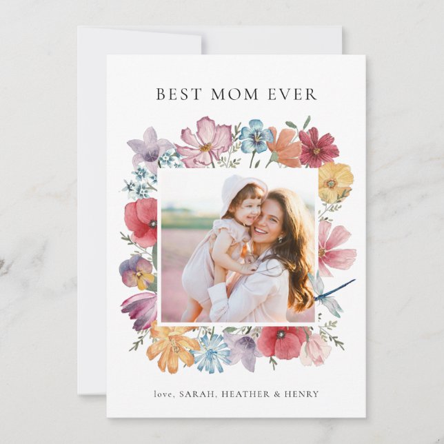 Best Mum Ever Photo Card (Front)