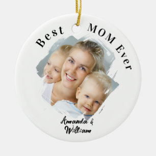 Best Mum Ever Photo Ceramic Tree Decoration