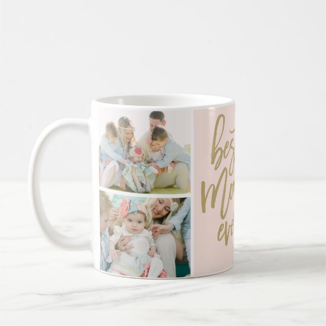 Best Mum Ever Photo Collage Coffee Mug (Left)