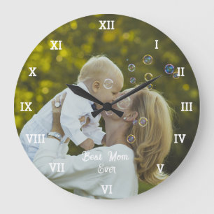 Best Mum Ever Photo Collage Create Your Own  Large Clock