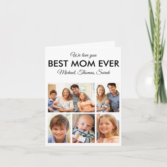 Best Mum Ever Photo Collage Mothers Day Card (Front)