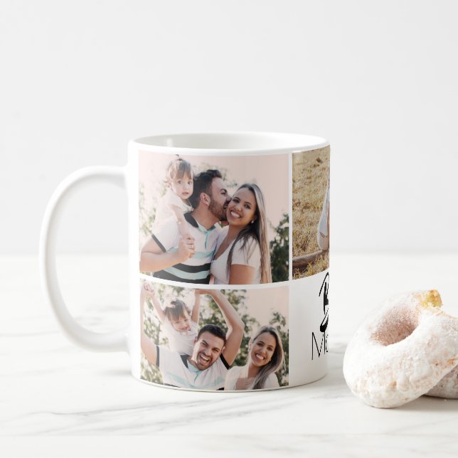 Best Mum Ever Photo Collage Mother's Day Coffee Mug (With Donut)
