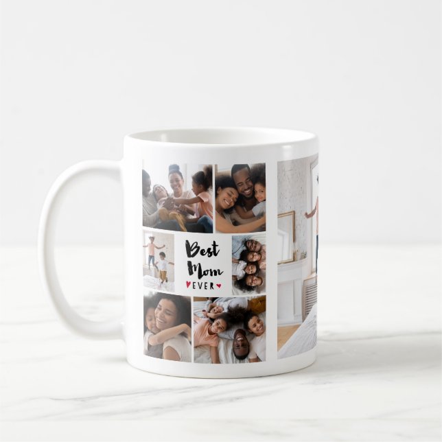 Best Mum Ever Photo Collage Mother's Day Coffee Mug (Left)