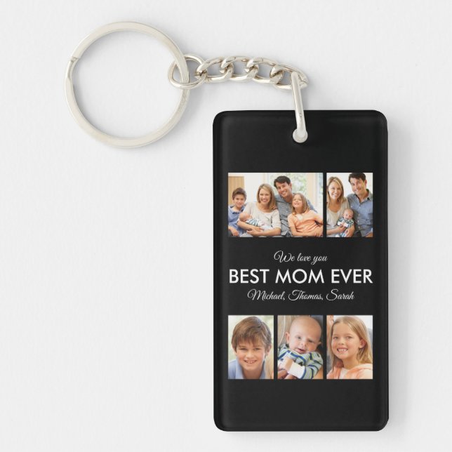 Best Mum Ever Photo Collage Mothers Day Key Ring (Front)