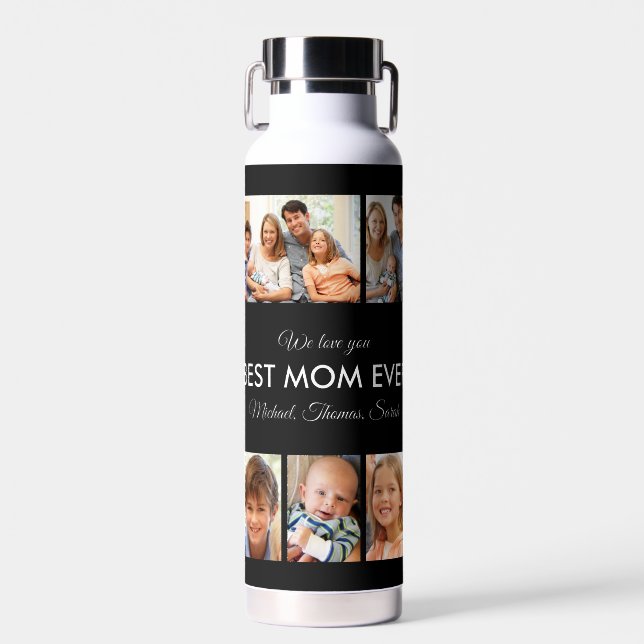 Best Mum Ever Photo Collage Mothers Day Water Bottle (Front)