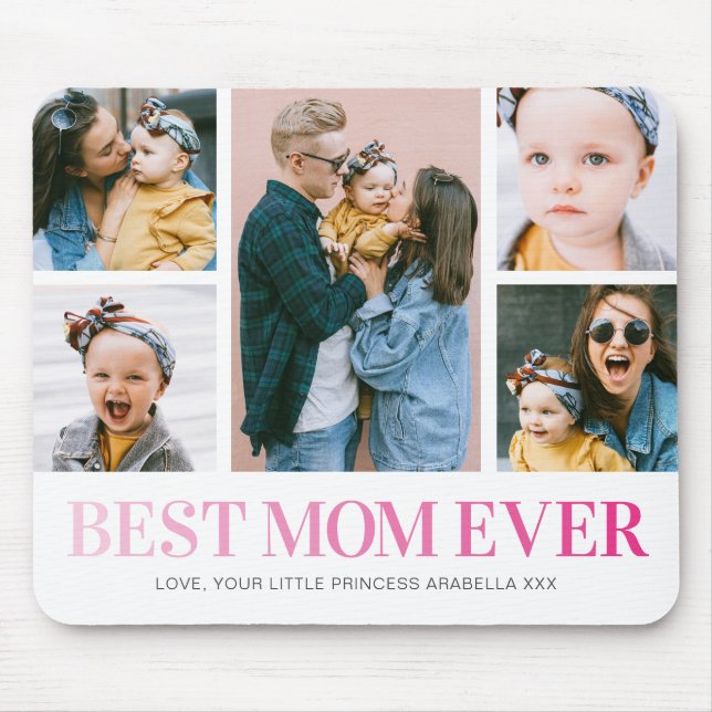 Best Mum Ever Photo Collage Mouse Pad (Front)