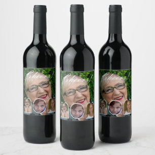Best Mum Ever Photo Collage Wine Label