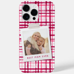 Best Mum Ever Photo Cute Modern Red Pink Pattern Case-Mate iPhone 14 Pro Max Case