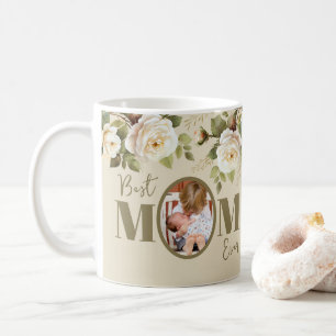 Best Mum Ever Photo Floral Mug