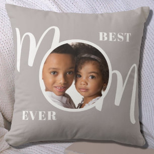 Best Mum Ever Photo Grey Cushion