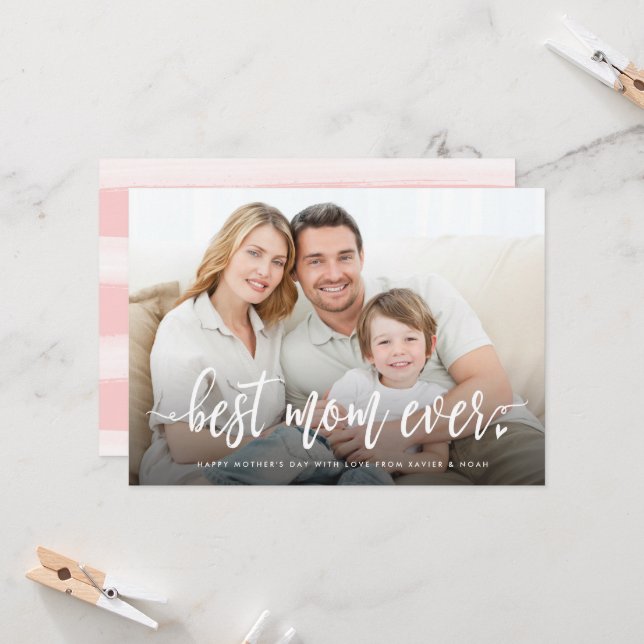 Best Mum Ever Photo Mother's Day Card (Front/Back In Situ)