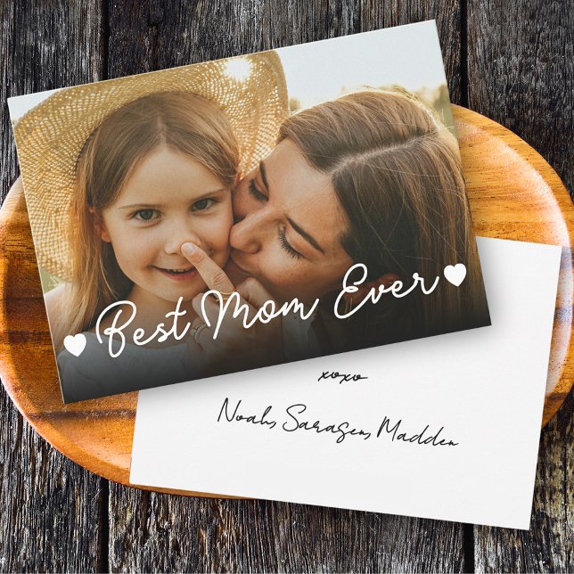 Best Mum Ever Photo XOXO Hearts Mother's Day Card (Creator Uploaded)