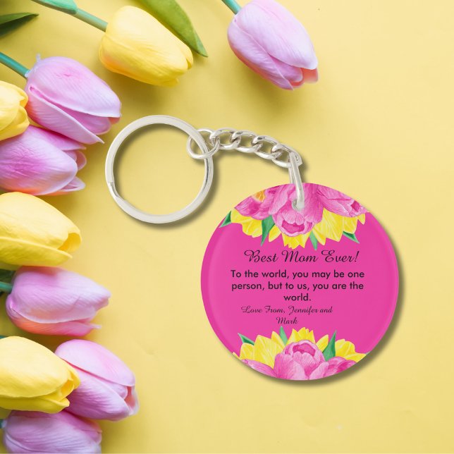  Best Mum Ever! Pink Acrylic Keychain (Best Mom Ever! Pink Acrylic Keychain)