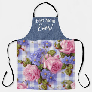 Best Mum Ever Pink Floral All-Over Print Apron