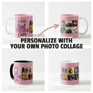 Best Mum Ever Pink Floral Photo Collage Coffee Mug