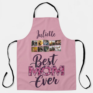 Best Mum Ever Pink Floral Typography Apron
