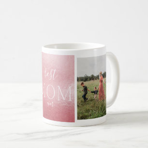 Best Mum Ever Pink Foil Custom Multi Photo Coffee Mug
