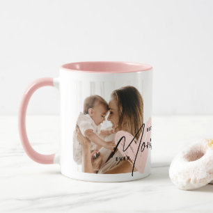 Best Mum Ever Pink Heart Script Cute Message  Mug