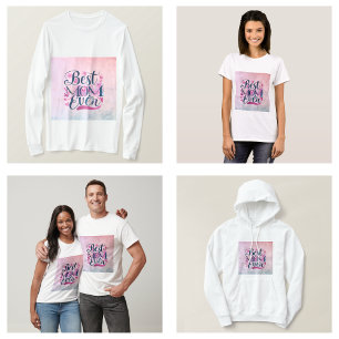 Best Mum Ever Pink Hearts Butterflies and Floral T-Shirt