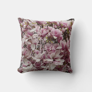 Best Mum Ever Pink Magnolia Flowers Floral Cushion
