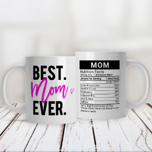 Best Mum Ever Pink + Nutrition Facts, Large Coffee Mug