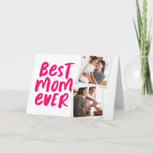 Best Mum Ever pink photo Mother's Day Card