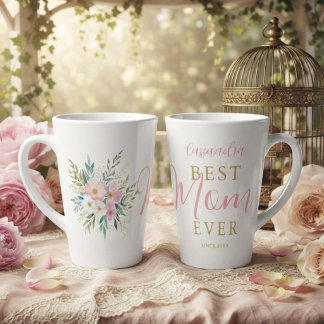 Best Mum Ever Pink Wildflower Mum MH26 Latte Mug