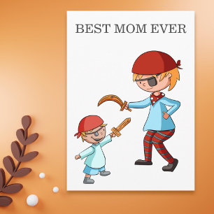 Best Mum Ever Playing Pirates Personalised Card