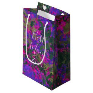 Best Mum Ever Purple Pink Garden Floral Painted Small Gift Bag