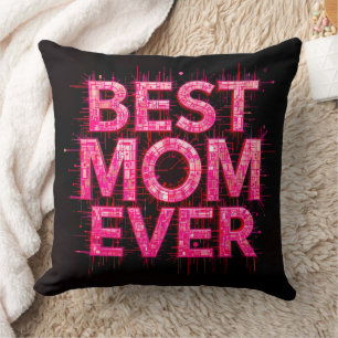 Best Mum Ever Quote Butterfly Pink  Cushion