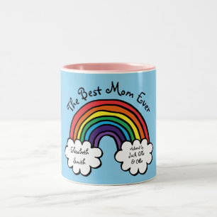 Best Mum Ever Rainbow Blue Two-Tone Coffee Mug