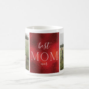 Best Mum Ever RED Christmas Foil Custom Photo Coffee Mug