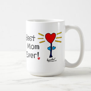 "Best Mum Ever" Red HeartFlower Mug