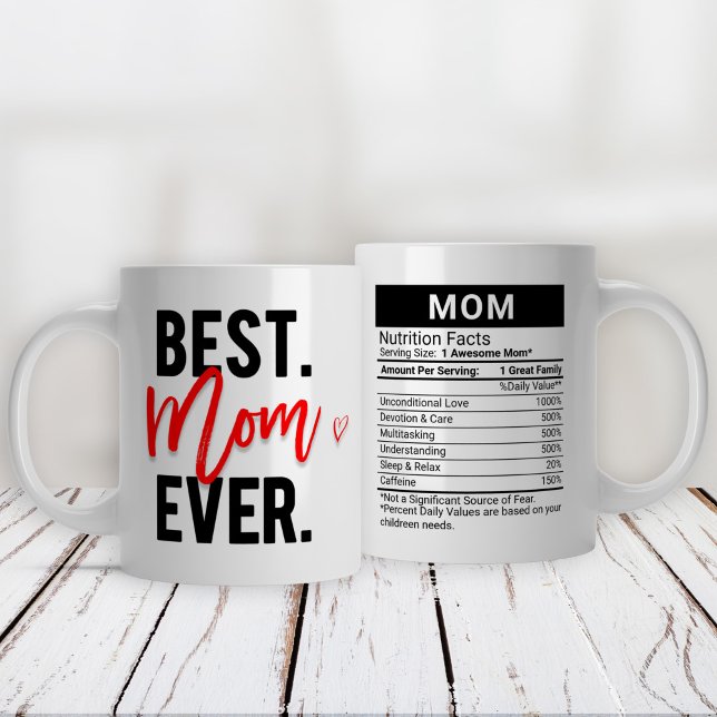 Best Mum Ever Red + Nutrition Facts, Large Coffee Mug (Creator Uploaded)