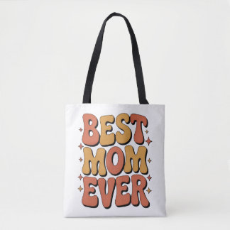 Best Mum Ever Retro Groovy Tote Bag