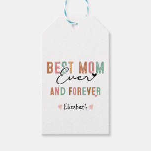 Best Mum Ever  Retro Script Groovy Mother's day  Gift Tags