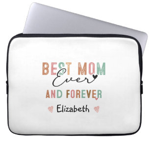 Best Mum Ever  Retro Script Groovy Mother's day  Laptop Sleeve
