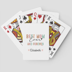 Best Mum Ever  Retro Script Groovy Mother's day  Playing Cards