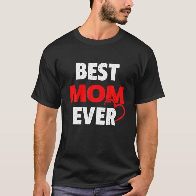 Best Mum Ever Retro Valentines Day Matching Family T-Shirt (Front)