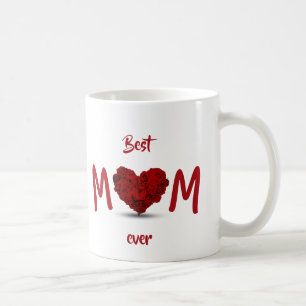 Best Mum Ever Rose Heart Bouquet - Mug