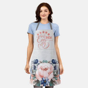 Best Mum Ever Rustic Boho Floral Mother's Day Apron
