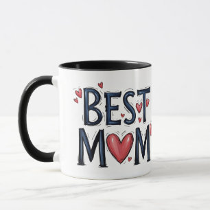 Best Mum Ever Rustic Typography with Heart Mug