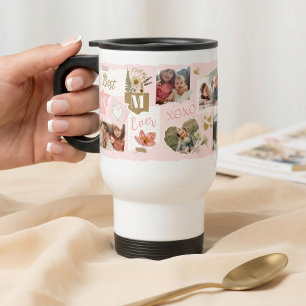 Best Mum Ever Scrapbook Photo Collage Gift for Mum Travel Mug