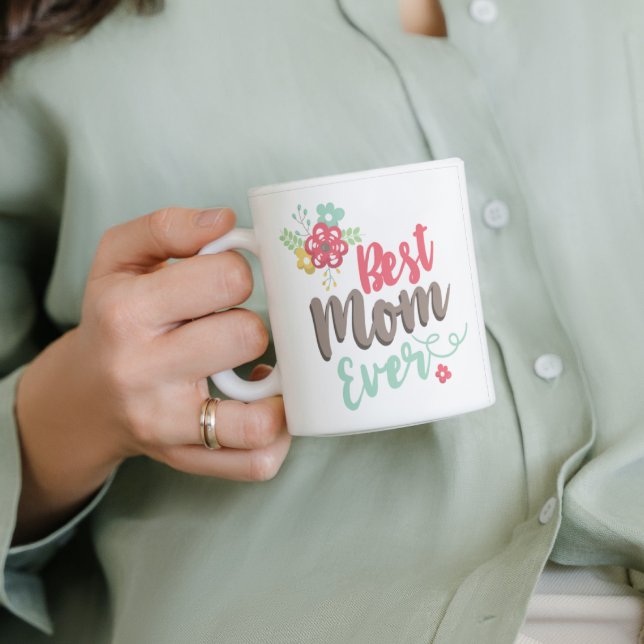 Best Mum Ever Script Colourful Mother's Day Coffee Mug (Creator Uploaded)